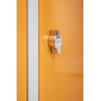 Šatní skříň Kovová šatní skříň Trestles SS2M 1800x600x500 mm, 2 oddíly, žluté dveře Typ zámku: otočný, Podnož: bez