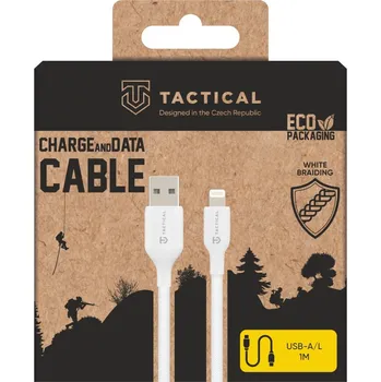 Datový kabel Kabel Tactical Stitch Thread Cable USB-A/Lightning 1m, bílá