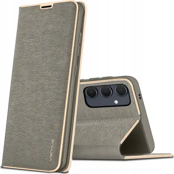 Pouzdro na mobilní telefon Flipové pouzdro KrainaGSM pro Samsung A35, šedé