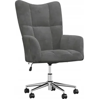 Otočná kancelářská židle z aksamitu, nastavitelná, tmavě šedá, 61,5x69x(94,5-102) cm