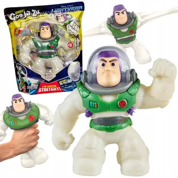 Figurka Goo Jit Zu DISNEY Buzz Rakeťák ROZTAHOVACÍ figurka 20 cm, GELOVÁ MAČKACÍ HRAČKA