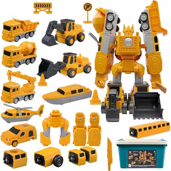 ostatní stavebnice MAGNETICKÉ STAVEBNICE AUT A NÁKLADNÍCH VOZIDEL 35 DÍLKŮ + ÚLOŽNÝ BOX