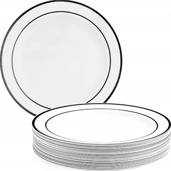 Talíř Černé opakovaně použitelné talíře 10 ks plastové 19 cm sada talířů