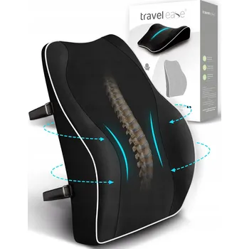 Polštář TRAVEL EASE Ergonomický Bederní Polštář z Paměťové Pěny Černá