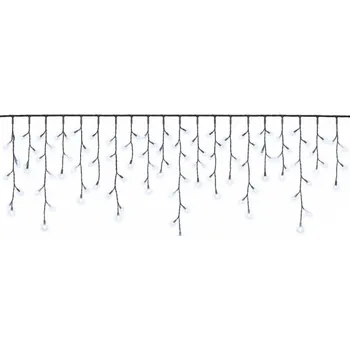 LED páska DECOLED Easy Fix venkovní LED rampouchy světelné 300 × 50 cm, ledově bílá s FLASH, 114 diod, černý kabel IP67, prodlužovací