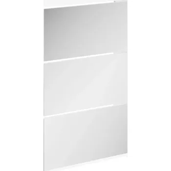 Bílá botník 63 x 17 x 102,5 cm se 3 zásuvkami a zrcadlem