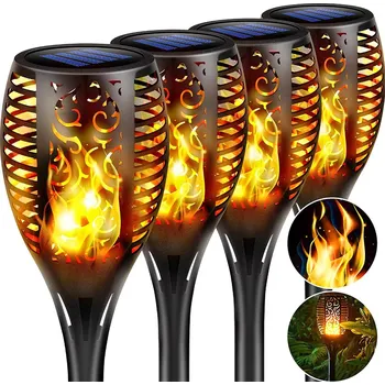 Venkovní osvětlení SOLÁRNÍ ZAHRADNÍ LAMPA LED POCHODEŇ PLAMEN EFEKT OHNĚ SOLÁRNÍ SVĚTLA 4 KUSY