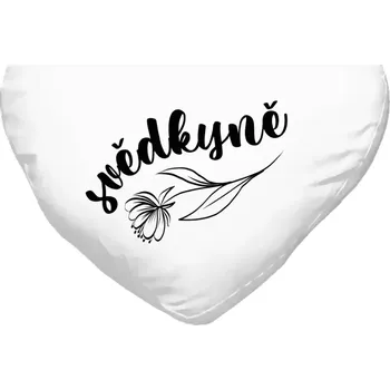 Polštář Polštář pro svědkyni - Svědkyně - s květinou - bílý 40 x 35 cm