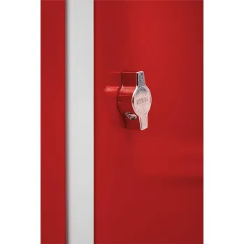 Šatní skříň Kovová šatní skříň Trestles SS2M 1800x600x500 mm, 2 oddíly, červené dveře Typ zámku: otočný, Podnož: bez