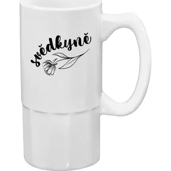 Sklenice Půllitr pro svědkyni - Svědkyně - s květinou - 500 ml