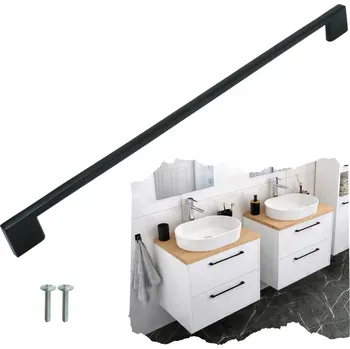 Nábytkové kování Nábytková úchytka 320 mm Wide, kovová, na skříňku, zásuvku, černá, loft