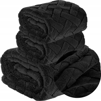 Prostěradlo Deka z mikrovlákna Design 91, 170 cm x 210 cm, černá