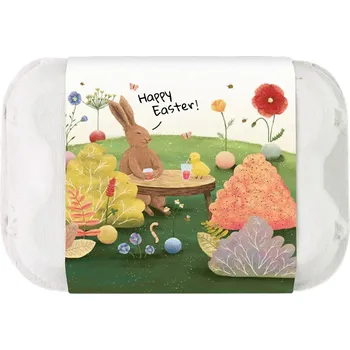 Úložný box Blossombs Dárková sada semínek divokých květin Egg Box Happy Easter – 6 ks