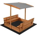 Dětské pískoviště se stříškou 120x120 cm SPRINGOS + podložka