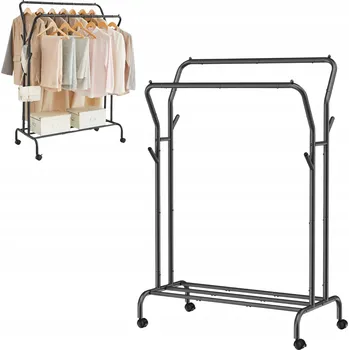 Věšák Stojací věšák kovový Songmics černý