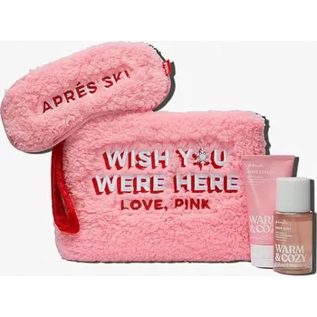 Kosmetická sada Victoria's Secret PINK Warm&Cozy Sada: Kosmetická taštička, tělová mlha, balzám, maska