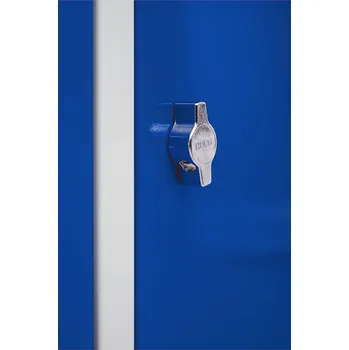 Šatní skříň Kovová šatní skříň Trestles SS2M 1800x600x500 mm, 2 oddíly, modré dveře Typ zámku: otočný, Podnož: bez