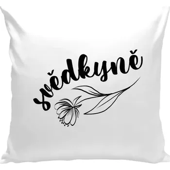 Polštář Polštář pro svědkyni - Svědkyně - s květinou - bílá 40 × 40 cm