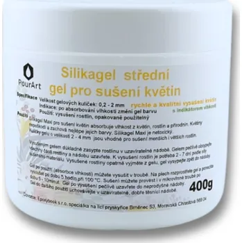 Silikagel Střední - pro sušení květin s indikátorem vlhkosti 0,2-2mm - 400g