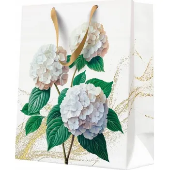 Dárková taška Dárková taška PAW Bílé Hortenzie 26,5x33,5x13 cm
