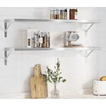 vidaXL Nástěnné police 2 ks 100 x 30 cm nerezová ocel [3214503] Barva: Stříbrná