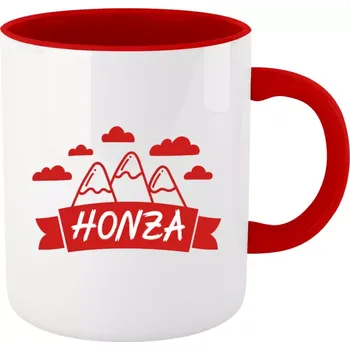 Hrnek pro milovníky hor - Hory se jménem - červený vnitřek a ucho 330 ml