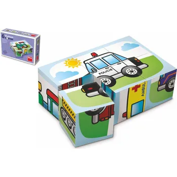 Puzzle Doprava - Dřevěné kostky 6 ks