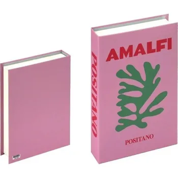 Falešná kniha AMALFI POSITANO dekorace s motivem italského pobřeží, neotevíratelná