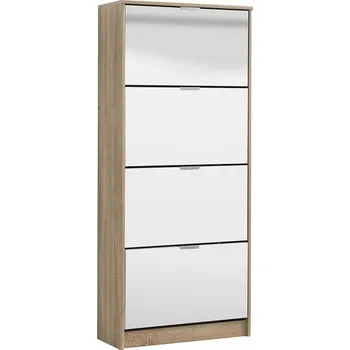 Botník Výklopný botník 4-dvířkový se zrcadlem Vincent - dub sonoma