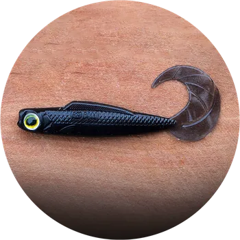 Umělá nástraha RedBass Gumová Nástraha Twister Kixter Dark Black - XS 45 mm