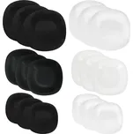 Sada talířová opál. sklo LUNA black and white hranatá 18 ks