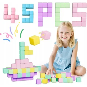 ostatní stavebnice MAGNETICKÉ STAVEBNÍ STAVEBNICE PRO DĚTI SILNÉ MAGNETY SÁČEK V SADĚ