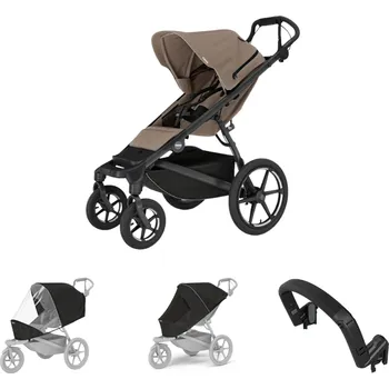 Kočárek THULE Urban Glide 4-wheel Tinted Taupe magnet + pláštěnka + moskytiéra + madlo