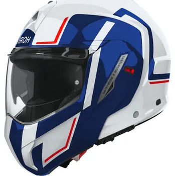 Motodoplněk Překlápěcí helma na motorku Airoh Mathisse 2 Genius lesklá modro-červená 3XL
