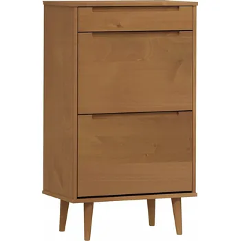 Botník MOLDE z masivního borovicového dřeva, hnědý, 59,5x35x103 cm