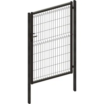 3D Plotová branka jednokřídlá pravá, ocel, 173 × 100 cm, antracitová šedá (RAL 7016)&nbsp;7091467