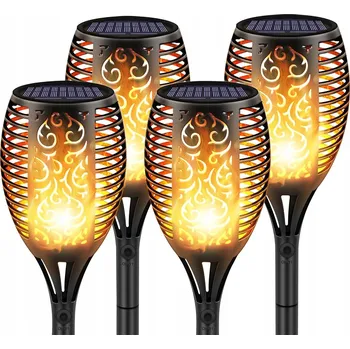 Venkovní osvětlení 4x Solární Zahradní Lampa Pochodeň 96 LED Plamen Světla do zahrady SADA