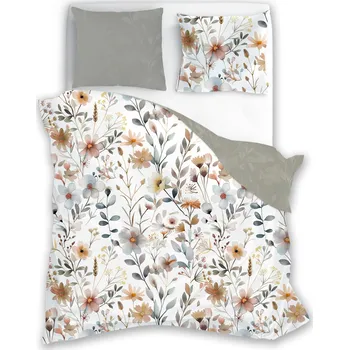 Povlečení Bavlněné saténové povlečení Boho 006 140x200 cm + 70x90 cm bílé/béžové