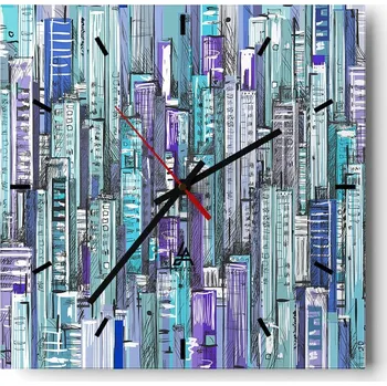 Hodiny Nástěnné hodiny do kuchyně 30x30 Abstrakce Stylové hodiny na skle Loft Tiché