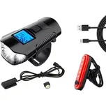 VERK LED Světlo na Kolo 3v1 - Přední/Zadní - Tachometr - Zvonek