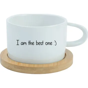 I am the best one :) - bílý hrníček makronka 200 ml