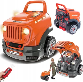 autíčko Konstrukční sada Ramiz Terénní auto 61 dílků s dálkovým ovládáním