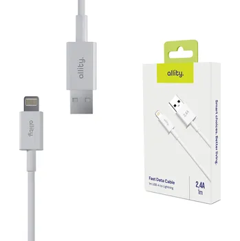 Datový kabel Kabel Allity USB - Apple Lightning 1 m bílý