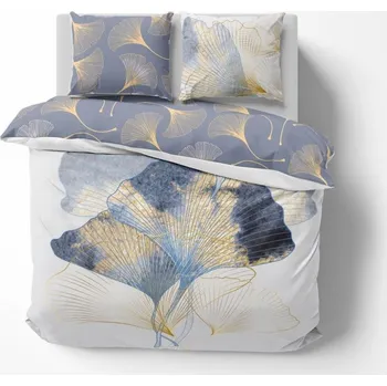 Povlečení Bavlněné saténové povlečení NOBILE 011 160x200 cm + 2x 70x80 cm bílé/šedé