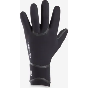 Vodní sport DECATHLON Rukavice na surf do studené vody neopren 3 mm XS ČERNÁ