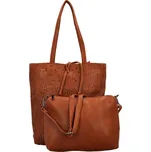 Elegantní koženková sada kabelek přes rameno a crossbody Barica, hnědá