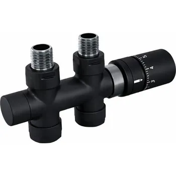 Ventil Zehnder 839409-0557 Set O Termostatická sada ventilů pro přímé středové připojení, černá mat