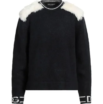 Pánský svetr DOLCE & GABBANA Feather Detail Black svetr XXL Černá