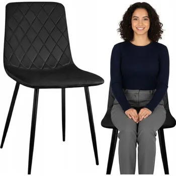 Jídelní židle Židle Szchara černý velur 1 ks