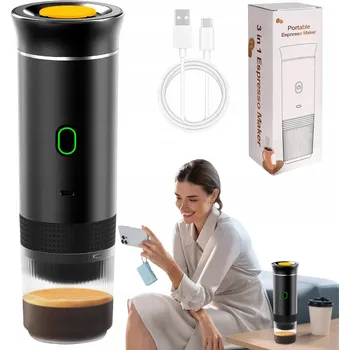 Kávovar PŘENOSNÝ ESPRESSO KÁVOVAR 15 BARŮ BATERIE 7500MAH 50 FILIŻANEK 700G